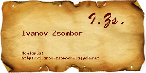 Ivanov Zsombor névjegykártya